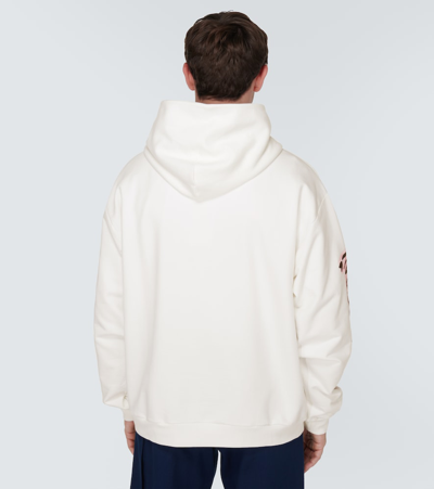 Shop Marni Printed Cotton Jersey Hoodie In White