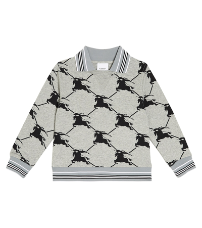 Shop Burberry Ekd Printed Cotton Jersey Sweatshirt In Grey
