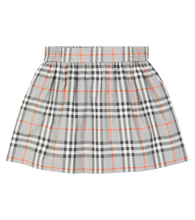 Shop Burberry Check Cotton Skirt In Multicoloured