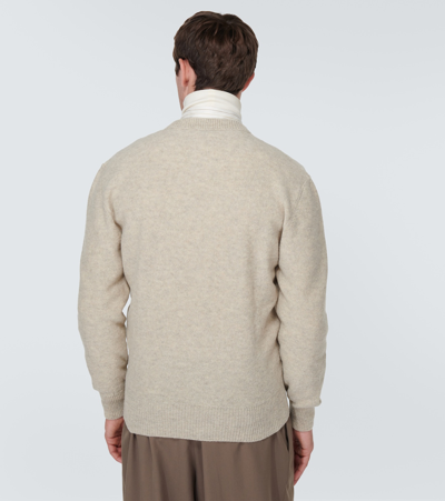 Shop Lemaire V-neck Wool Sweater In Grey