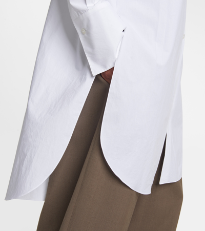 The Row Victoria Oversized Cotton Poplin Shirt In White