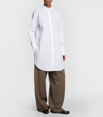 The Row Victoria Oversized Cotton Poplin Shirt In White