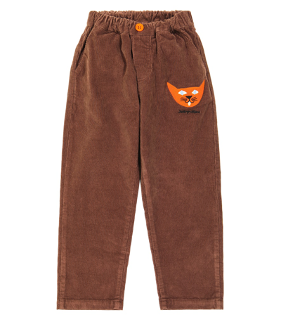 Jellymallow Cat Corduroy Pants In Brown