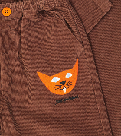 Jellymallow Cat Corduroy Pants In Brown