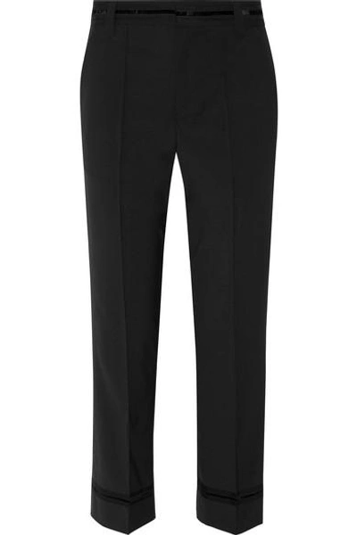 Shop Marc Jacobs Bowie Cropped Stretch-wool Straight-leg Pants