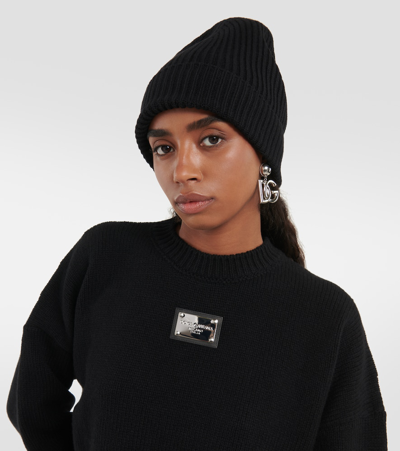 Shop Dolce & Gabbana Wool And Cashmere Beanie In Black