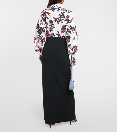 Twinset Belted Crepe Texture Maxi Skirt  In Black