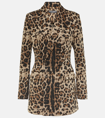 Shop Dolce & Gabbana Leopard-print Blazer In Multicoloured