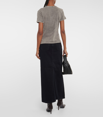 Acne Studios Logo Cotton Jersey T-shirt In Grey
