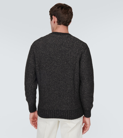 Shop Loro Piana Cotton-blend Sweater In Grey