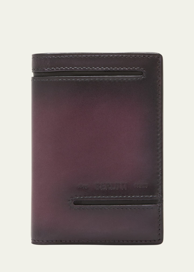 Shop Berluti Men's Jagua Neo Taglio Vertical Bifold Wallet In Grapes