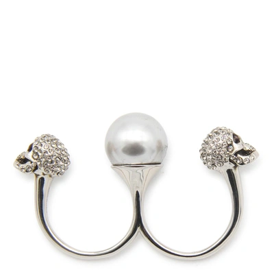 Shop Alexander Mcqueen Bijoux Silver In Ottone/perla