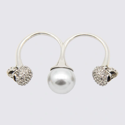 Shop Alexander Mcqueen Bijoux Silver In Ottone/perla