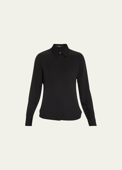 Shop Theory Classic Fitted Shirt In Black