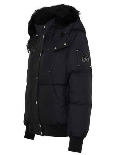 Moose Knuckles Bomber Cloud Shearling In Black