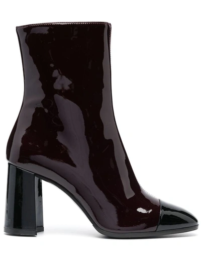 Shop Carel Paris Brown/black Patent Leather Shoes