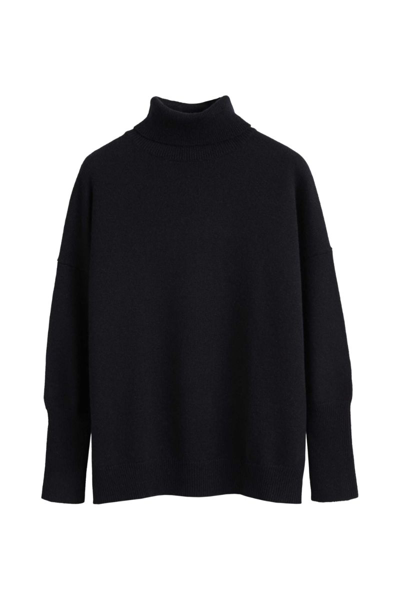 Shop Chinti & Parker Cashmere Rollneck Sweater In Black