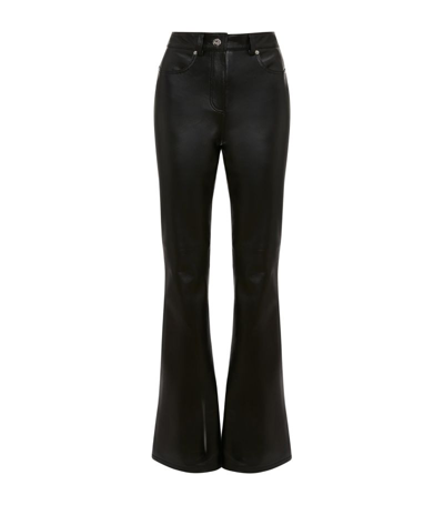 Shop Jw Anderson Leather Flared Trousers In Black