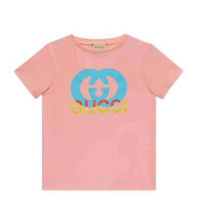 Shop Gucci Kids Interlocking G T-shirt (4-12 Years) In Pink