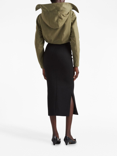Prada Cotton And Satin Jacket In Green