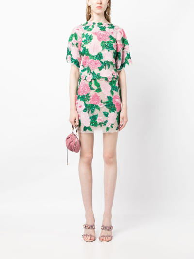 Shop Rachel Gilbert Goldie Sequin-embellished Top In Pink