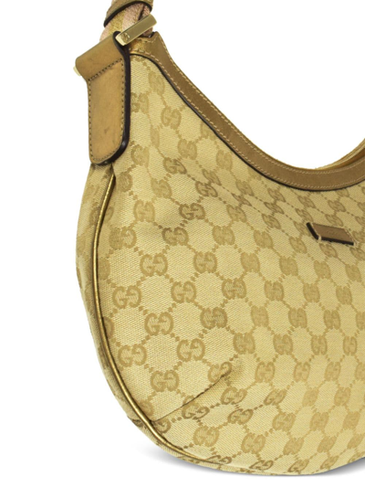 Pre-owned Gucci 1990-2000 Classic Gg Canvas Zipped Shoulder Bag In Neutrals