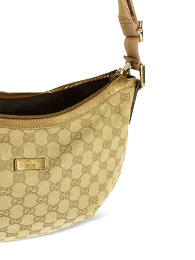 Pre-owned Gucci 1990-2000 Classic Gg Canvas Zipped Shoulder Bag In Neutrals