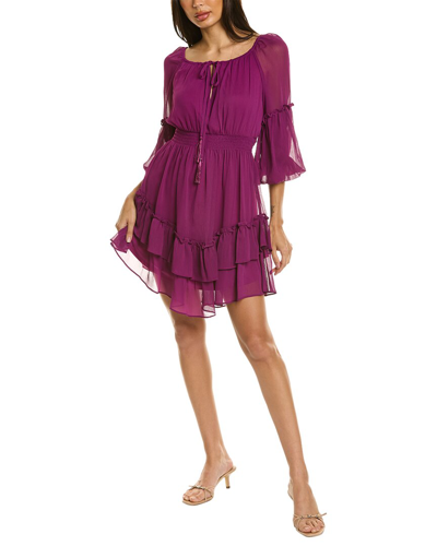 Shop Taylor Chiffon Mini Dress In Purple