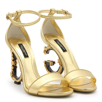 Shop Dolce & Gabbana Sandals In Oro Chiaro