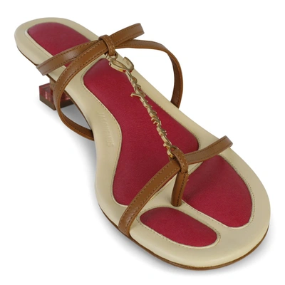 Shop Jacquemus Sandals In Light Brown