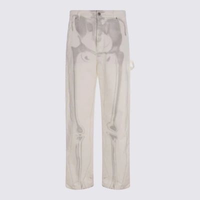 Off-white Carpenter Body Scan Print Loose-fitting Jeans In White
