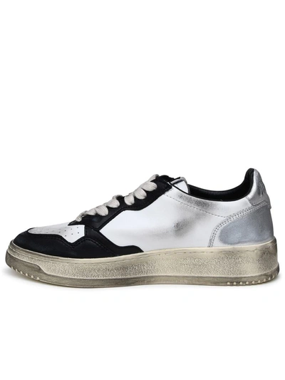 Shop Autry Super Vintage Two-color Leather Sneakers In White