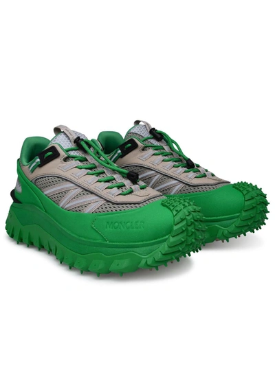 Shop Moncler Two-color Polyurethane Trailgrip Sneakers In Green