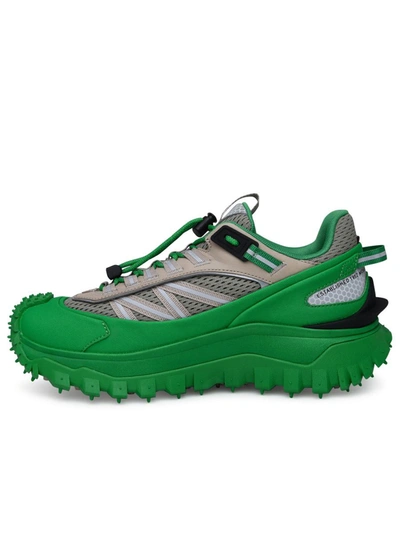 Shop Moncler Two-color Polyurethane Trailgrip Sneakers In Green