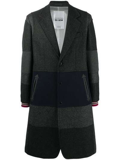 Shop Valentino Outerwear In Grey/navy