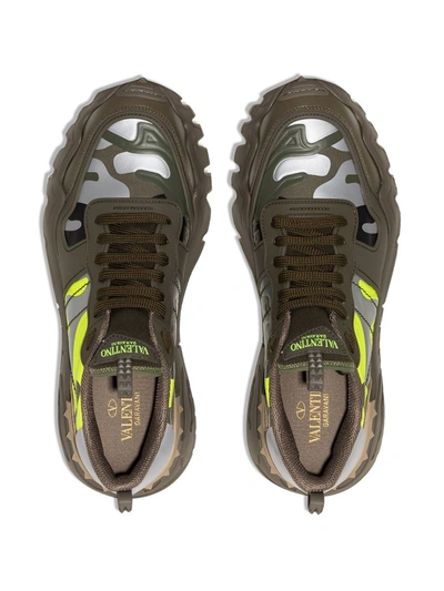 Shop Valentino Sneakers In Greenarglime