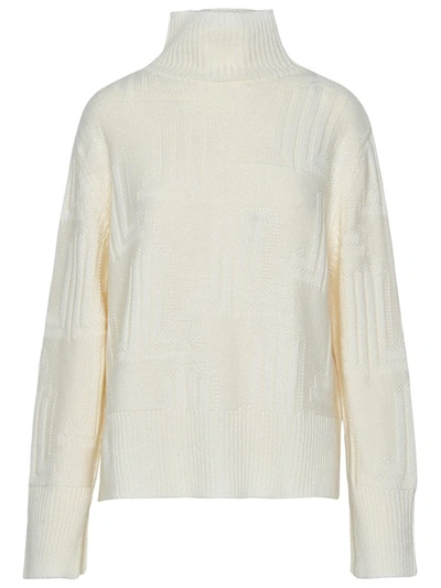 Shop Lanvin White Cashmere Turtleneck Sweater In Beige