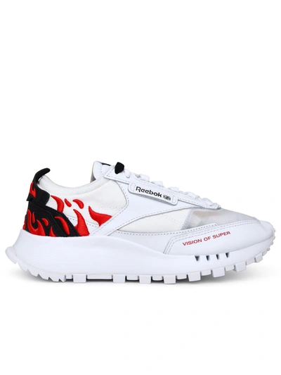 Shop Vision Of Super White Leather Blend Sneakers