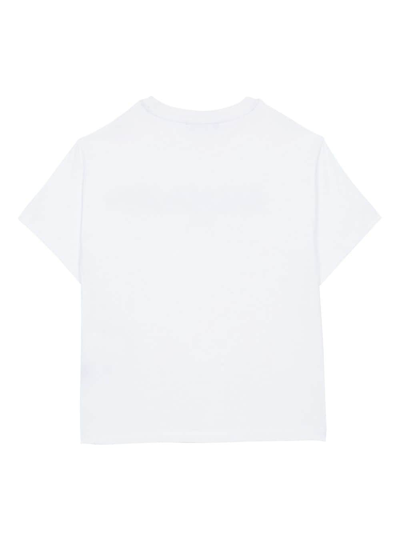 Shop Balmain Logo-print Cotton T-shirt In White