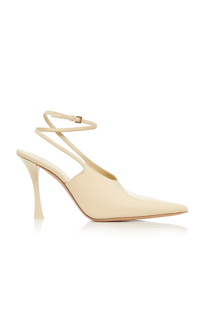 Shop Givenchy Show Patent Leather Slingback Pumps In Yellow