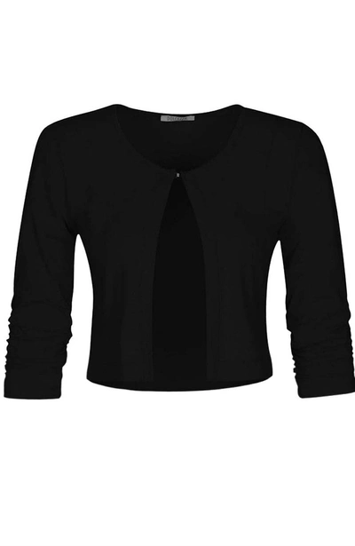Shop Dolcezza Basic Essential Front Tie Cardigan In Black