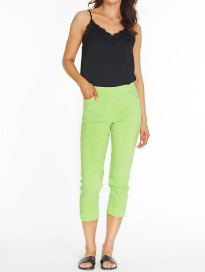 Shop Multiples Crop Pant In Lime In Green
