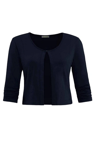 Shop Dolcezza Basic Essential Front Tie Cardigan In Navy In Blue