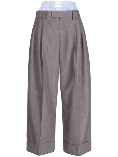 Shop Alexander Wang Tailored Trouser With Exposed Boxer Clothing In Grey