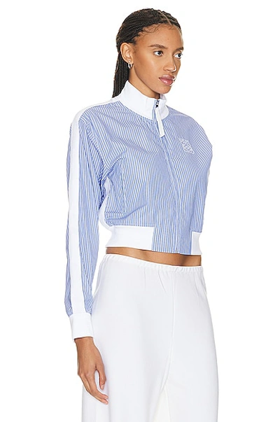 Shop Loewe Stripe Tracksuit Jacket In Blue & White