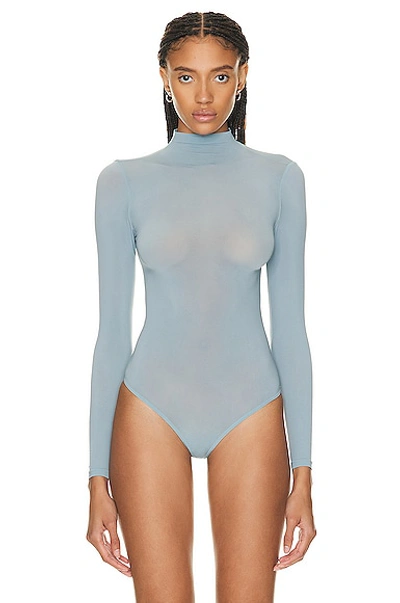 Shop Wolford Buenos Aires String Bodysuit In Skye