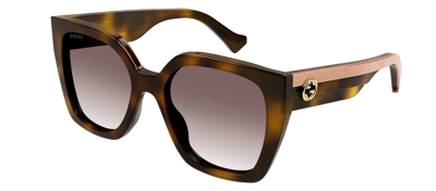 Shop Gucci Gg1300s W 003 Square Sunglasses In Brown
