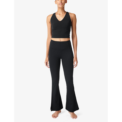 Sweaty Betty Womens Black Soft Sculpt Flare 32' Stretch-woven Yoga Trousers In Black