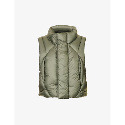 Shop Entire Studios Men's Moss Funnel-neck Quilted Boxy-fit Shell-down Gilet
