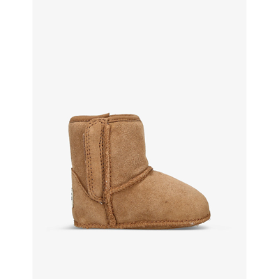 Ugg Girls Brown Kids I Baby Classic Logo-patch Suede And Shearling Crib Boots  6-12 Months | ModeSens